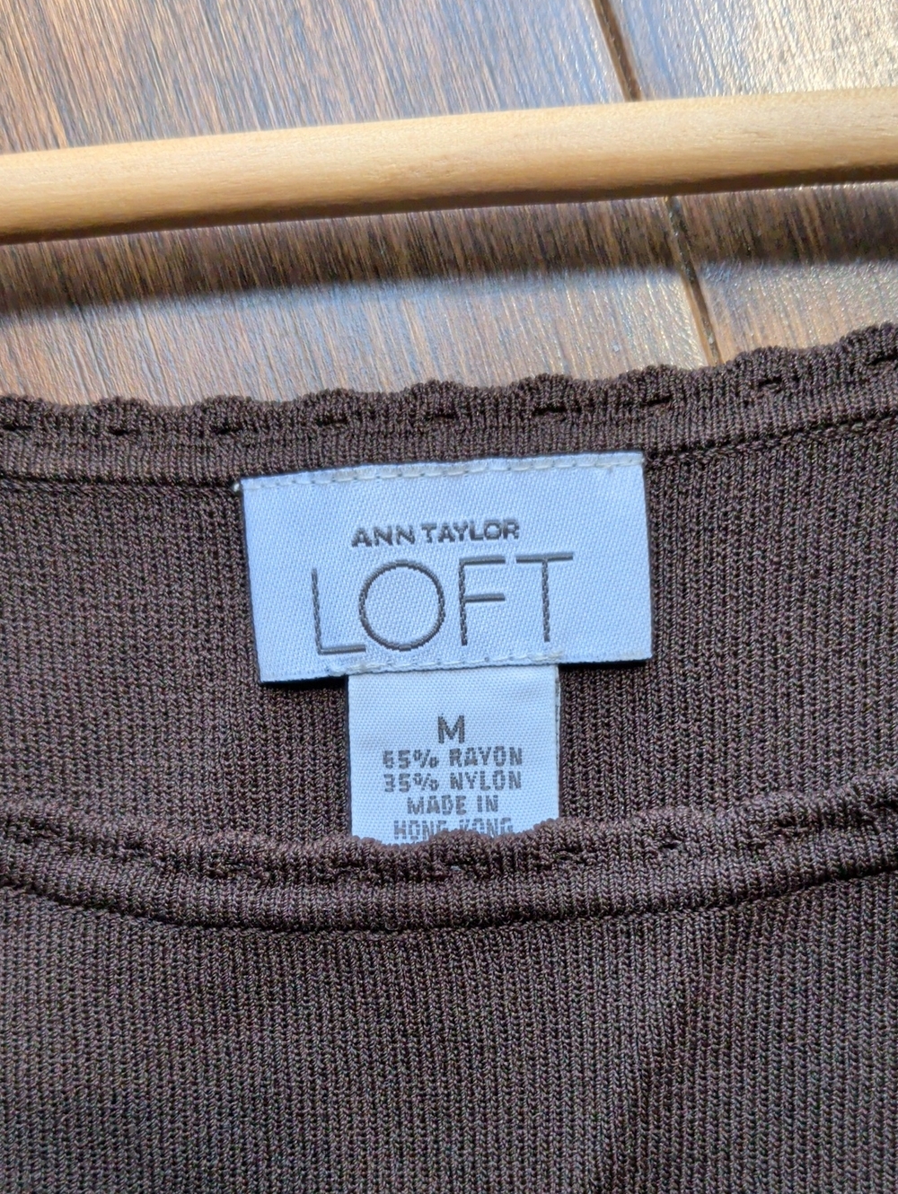 LOFT Brown Ribbed Square Neck Tank - Picture 2 of 2